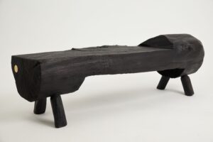 Jownik, Charred Wood Log Bench – Primitive Elegance in Burnt Timber, gallery view 10