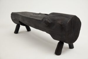 Jownik, Charred Wood Log Bench – Primitive Elegance in Burnt Timber, gallery view 14