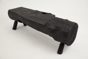Jownik, Charred Wood Log Bench – Primitive Elegance in Burnt Timber, gallery view 15