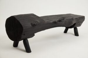 Jownik, Charred Wood Log Bench – Primitive Elegance in Burnt Timber, gallery view 16