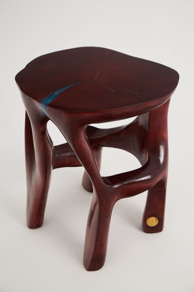 Satyrs, Elegant Red Sculptural Coffee Table – Flow & Flame