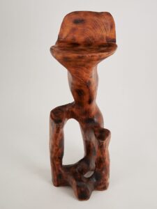 Makha. Sculptural Bar Chair in Burnished Hardwood, gallery view 2