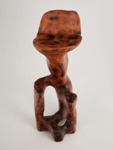 Makha. Sculptural Bar Chair in Burnished Hardwood, gallery view 3