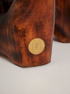 Makha. Sculptural Bar Chair in Burnished Hardwood, gallery view 4