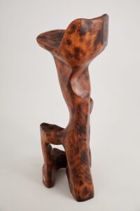 Makha. Sculptural Bar Chair in Burnished Hardwood, gallery view 5