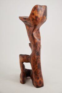 Makha. Sculptural Bar Chair in Burnished Hardwood, gallery view 6