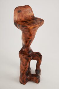 Makha. Sculptural Bar Chair in Burnished Hardwood, gallery view 9