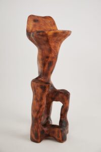 Makha. Sculptural Bar Chair in Burnished Hardwood, gallery view 10