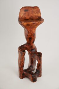 Makha. Sculptural Bar Chair in Burnished Hardwood, gallery view 11