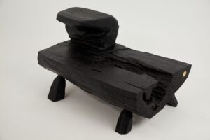 Jownik, Charred Rustic Coffee Table - Chainsaw Carved, main view