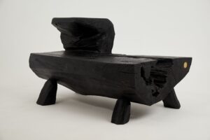 Jownik, Charred Rustic Coffee Table - Chainsaw Carved, gallery view 5