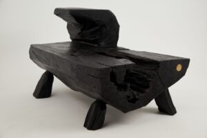Jownik, Charred Rustic Coffee Table - Chainsaw Carved, gallery view 6
