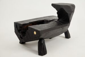 Jownik, Charred Rustic Coffee Table - Chainsaw Carved, gallery view 11