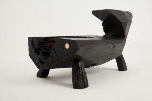 Jownik, Charred Rustic Coffee Table - Chainsaw Carved, gallery view 12