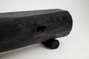 Jownik, Charred Hollow Log Bench – Primitive Form, Bold Presence, gallery view 5