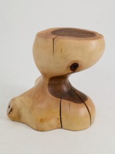 Leszy, Sculptural Side Table Carved in Solid Wood, main view
