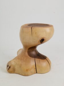Leszy, Sculptural Side Table Carved in Solid Wood, gallery view 2