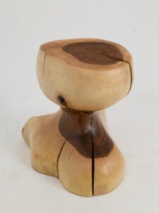 Leszy, Sculptural Side Table Carved in Solid Wood, gallery view 4
