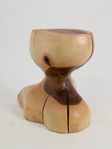 Leszy, Sculptural Side Table Carved in Solid Wood, gallery view 5