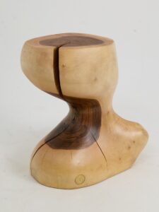 Leszy, Sculptural Side Table Carved in Solid Wood, gallery view 6