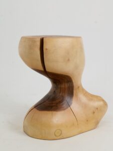Leszy, Sculptural Side Table Carved in Solid Wood, gallery view 8