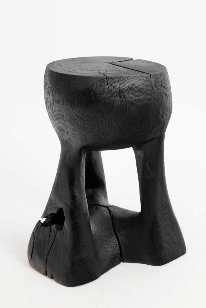 Jownik, Charred Sculptural Side Table