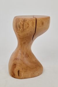 Leszy, Sculptural Side Table Carved in Solid Wood, main view