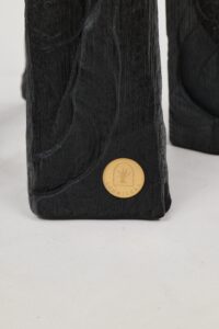 Sculptural Side Table, Rustic, Burnt Black Wood, Carved, Handmade, Logniture, gallery view 12