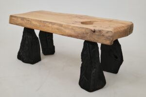 Jownik, Coffee Table – Natural Edge with Unique Charred Legs, gallery view 5
