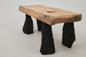 Jownik, Coffee Table – Natural Edge with Unique Charred Legs, gallery view 6