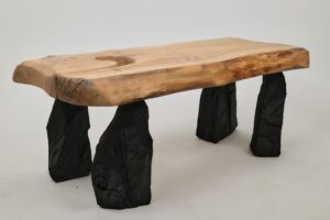 Jownik, Coffee Table – Natural Edge with Unique Charred Legs, gallery view 8