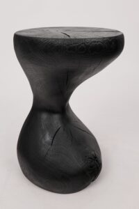 Jownik, Charred Sculptural Stool/Side Table– Fluid Form with Natural Texture, gallery view 4