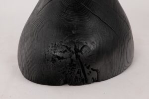 Jownik, Charred Sculptural Stool/Side Table– Fluid Form with Natural Texture, gallery view 6