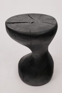 Jownik, Charred Sculptural Stool/Side Table– Fluid Form with Natural Texture, gallery view 11