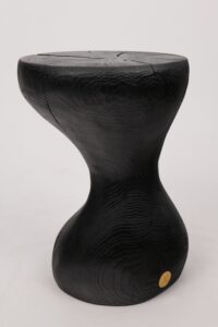 Jownik, Charred Sculptural Stool/Side Table– Fluid Form with Natural Texture, gallery view 12