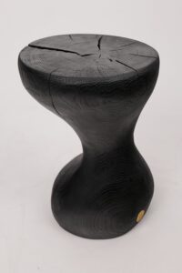 Jownik, Charred Sculptural Stool/Side Table– Fluid Form with Natural Texture, gallery view 13