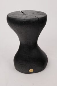 Jownik, Charred Sculptural Stool/Side Table– Fluid Form with Natural Texture, gallery view 14