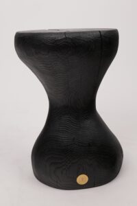 Jownik, Charred Sculptural Stool/Side Table– Fluid Form with Natural Texture, gallery view 15