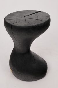 Jownik, Charred Sculptural Stool/Side Table– Fluid Form with Natural Texture, gallery view 18