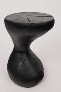Jownik, Charred Sculptural Stool/Side Table– Fluid Form with Natural Texture, gallery view 19