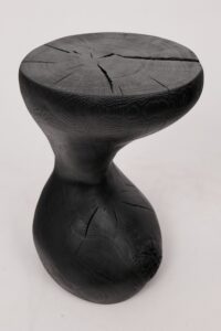 Jownik, Charred Sculptural Stool/Side Table– Fluid Form with Natural Texture, gallery view 20