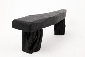 Jownik - Charred Wood Bench with Sculpted Trunk Legs, gallery view 8