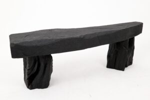 Jownik - Charred Wood Bench with Sculpted Trunk Legs, gallery view 10