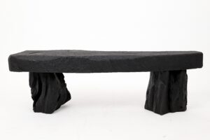 Jownik - Charred Wood Bench with Sculpted Trunk Legs, gallery view 11