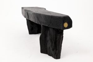 Jownik - Charred Wood Bench with Sculpted Trunk Legs, gallery view 14