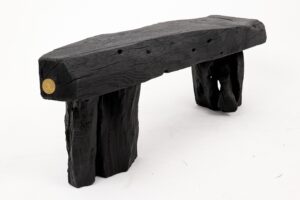 Jownik - Charred Wood Bench with Sculpted Trunk Legs, gallery view 16