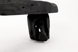 Jownik - Charred Wood Bench with Sculpted Trunk Legs, gallery view 18