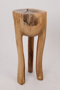 Leszy, Sculptural Side Table Carved in Solid Wood, main view