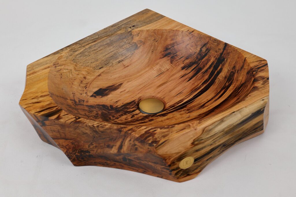 Banik, Organic Sculpted Wood Sink - Carved From Solid Wood