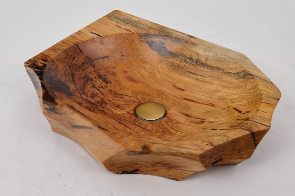 Banik, Organic Sculpted Wood Sink - Carved From Solid Wood